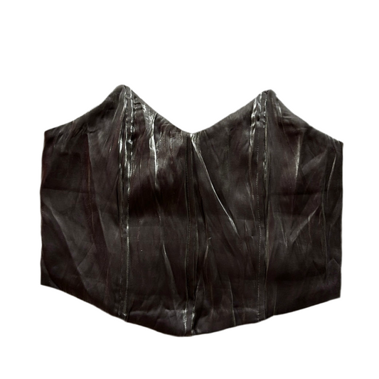Metallic Effect Strapless Back Zip Top