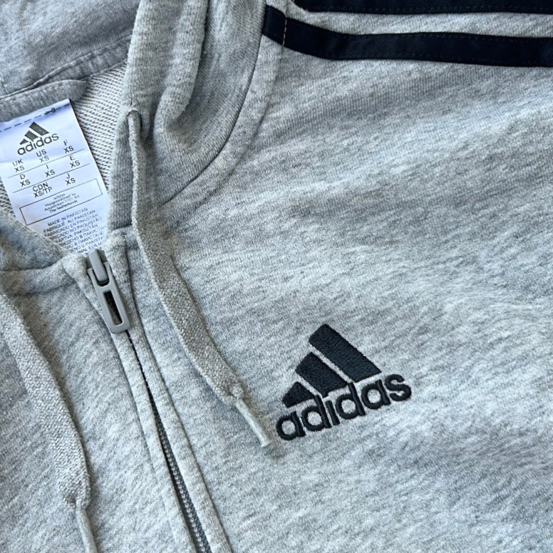 Adidad grey three stripe originals full zip jacket