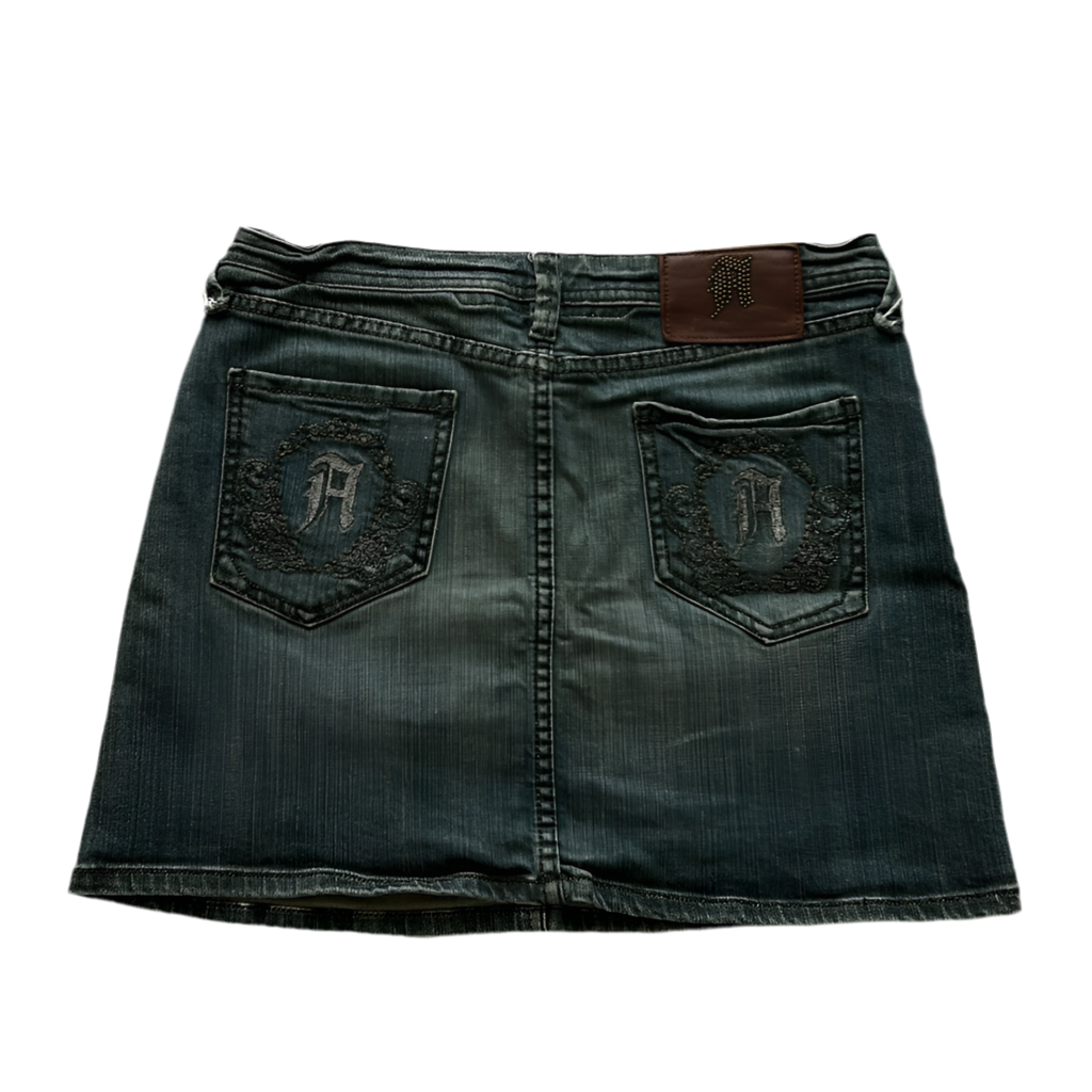 Low-Waisted Mini Denim Skirt