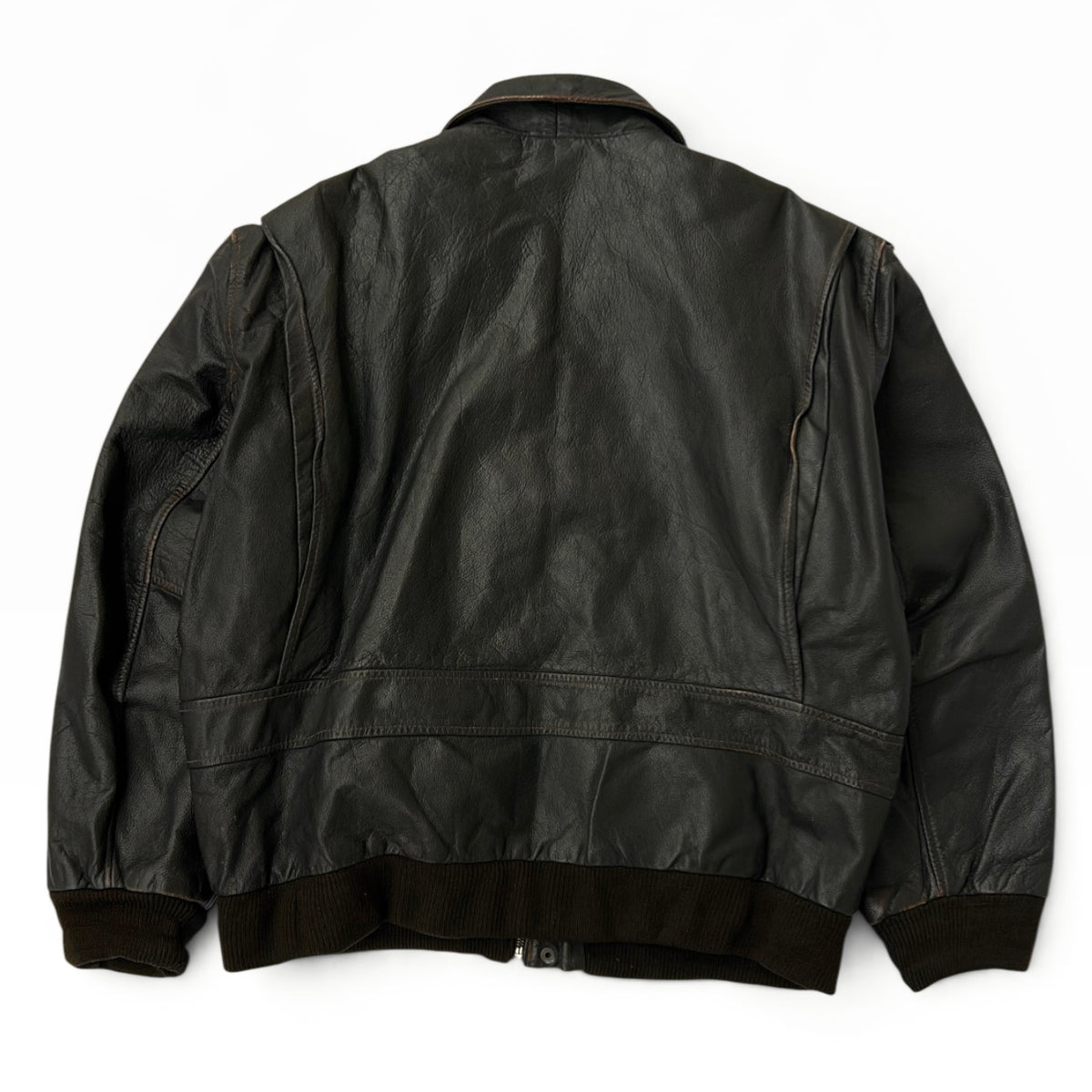 Choco bitter bomber leather jacket
