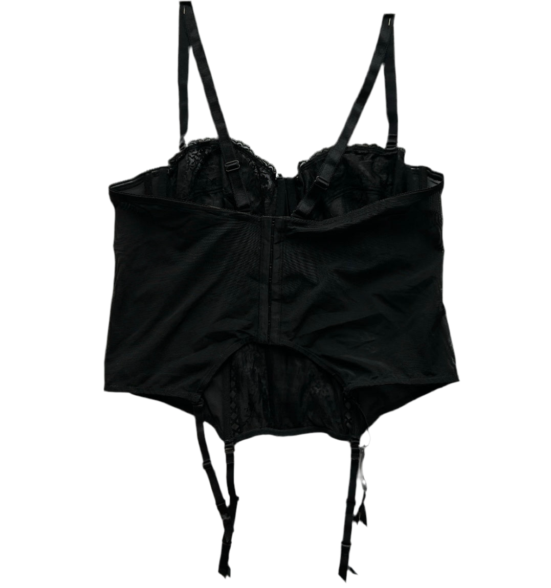 Black lace trim corset top (Adjustable Strap)