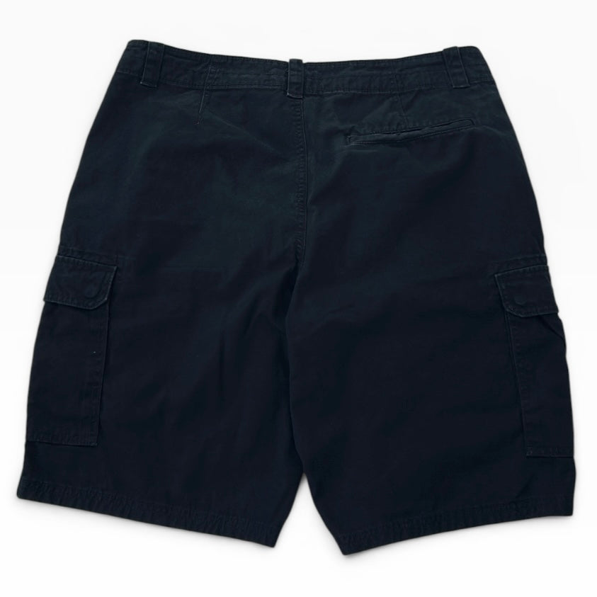 Black cargo bermuda shorts