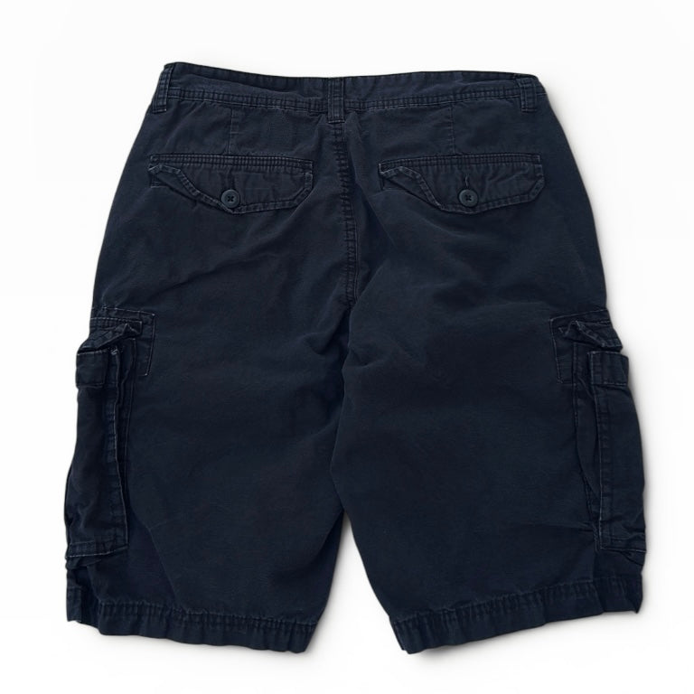 Black cargo bermuda shorts