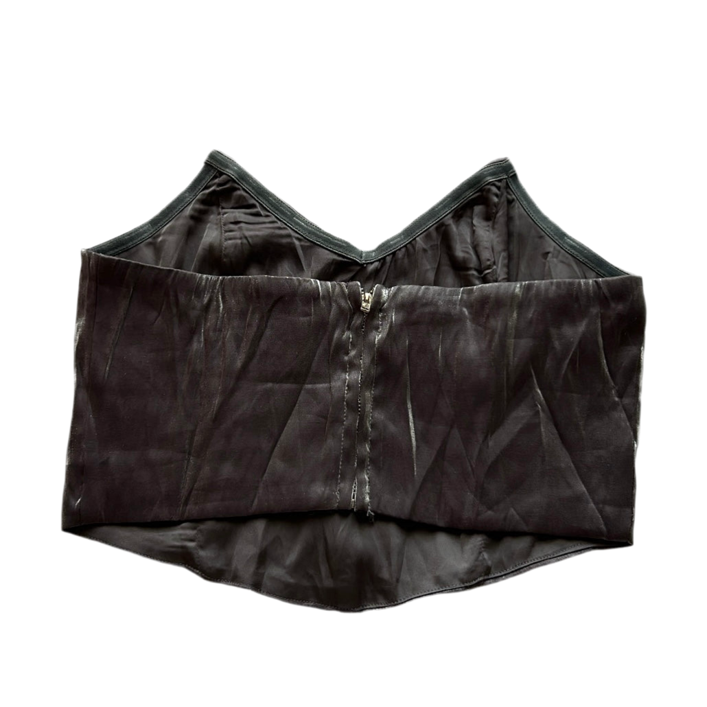 Metallic Effect Strapless Back Zip Top