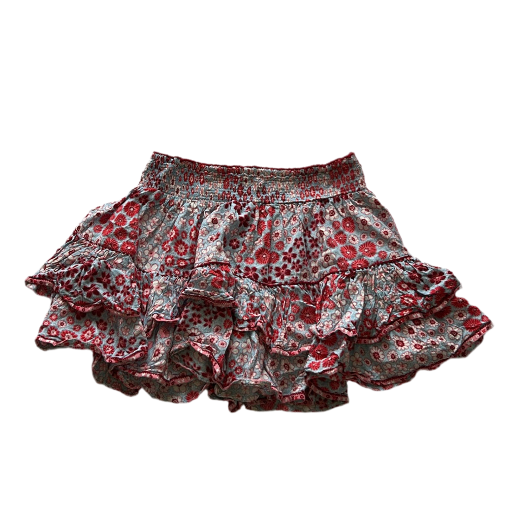 Floral Ruffle Mini Skirt