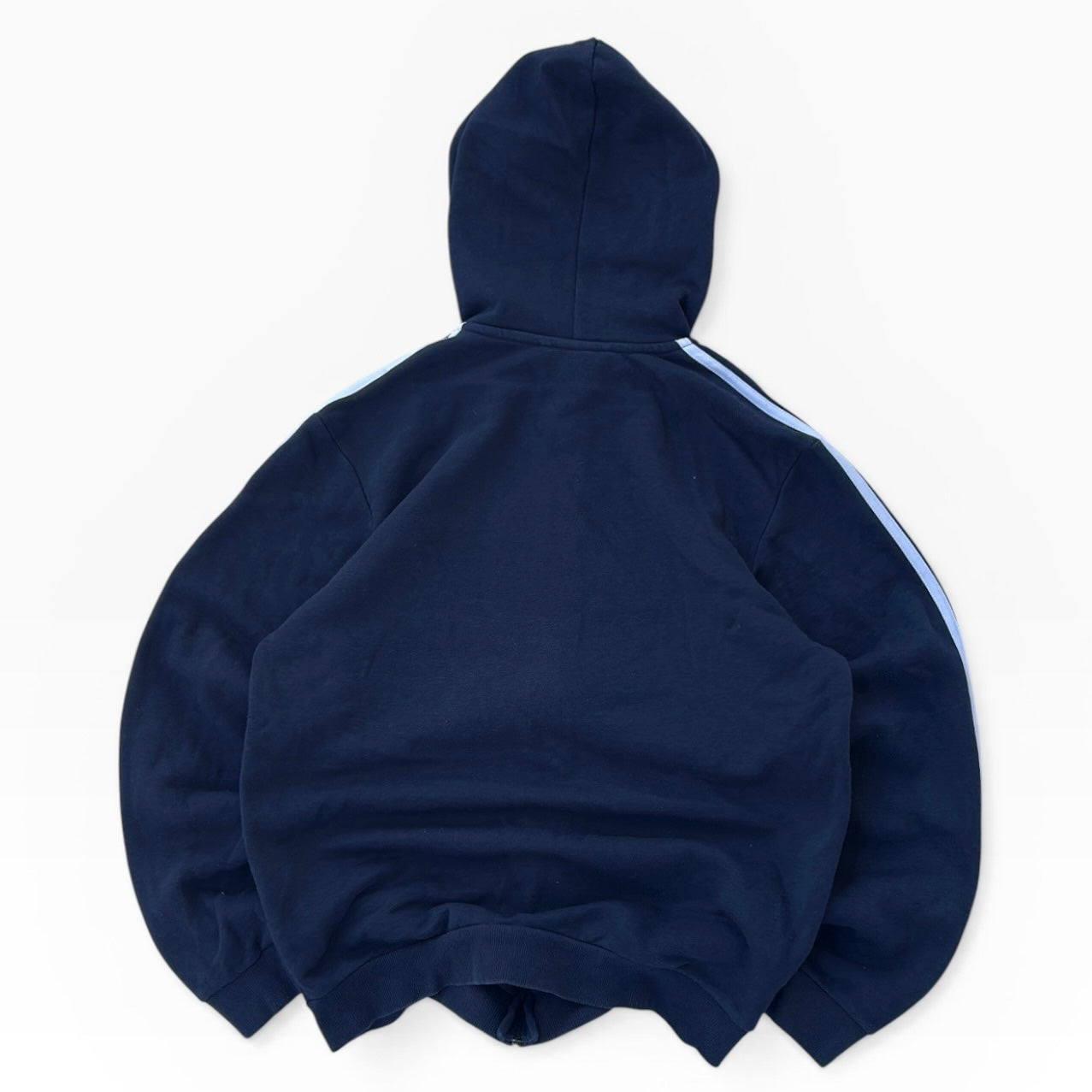 Adidas three stripe hooded navy full zip jacket
