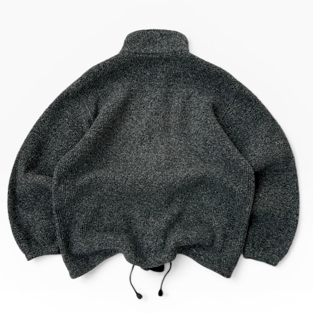 Dark grey fuzzy full zip adjustable fleece