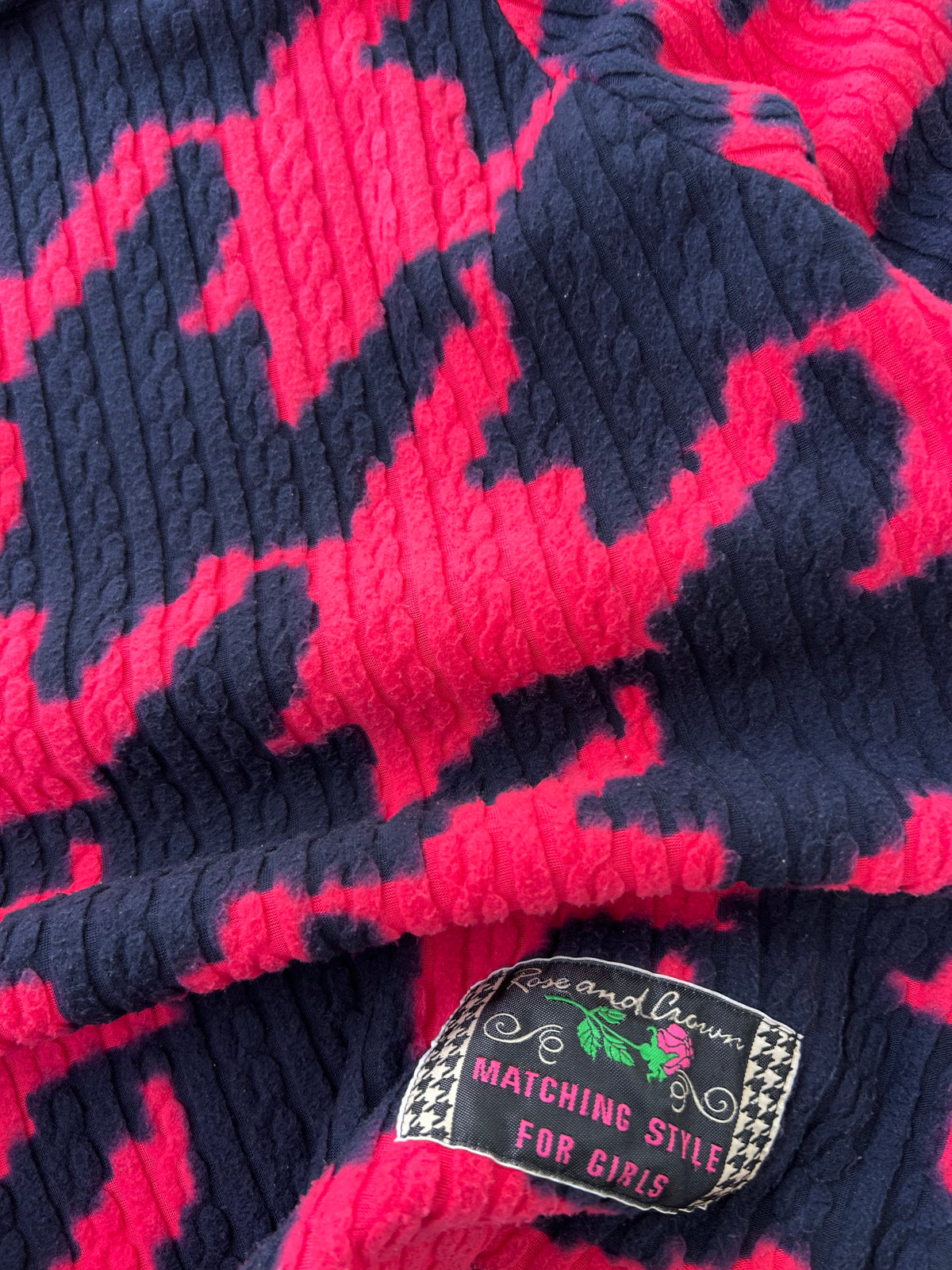 Rose and crown “Matching style for girls” hooded fleece