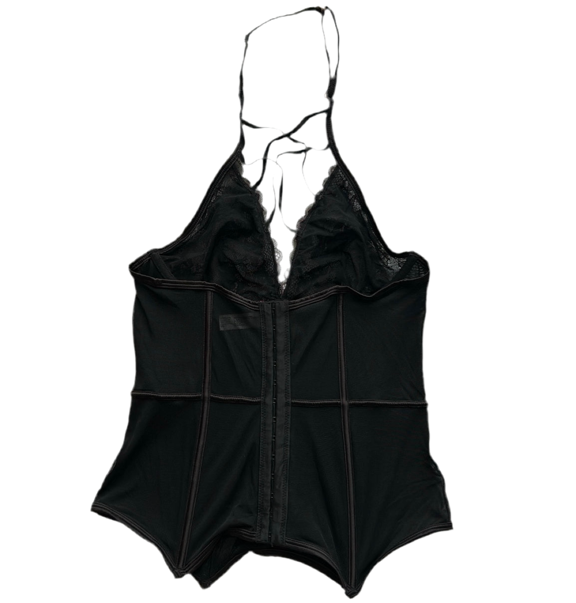 Lace Trim Halter Corset Style Top (Adjustable Strap)
