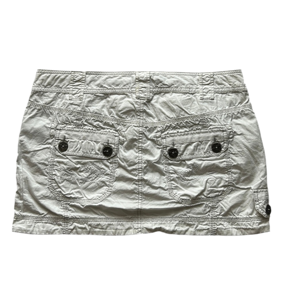 Y2k White Cargo Mini Skirt