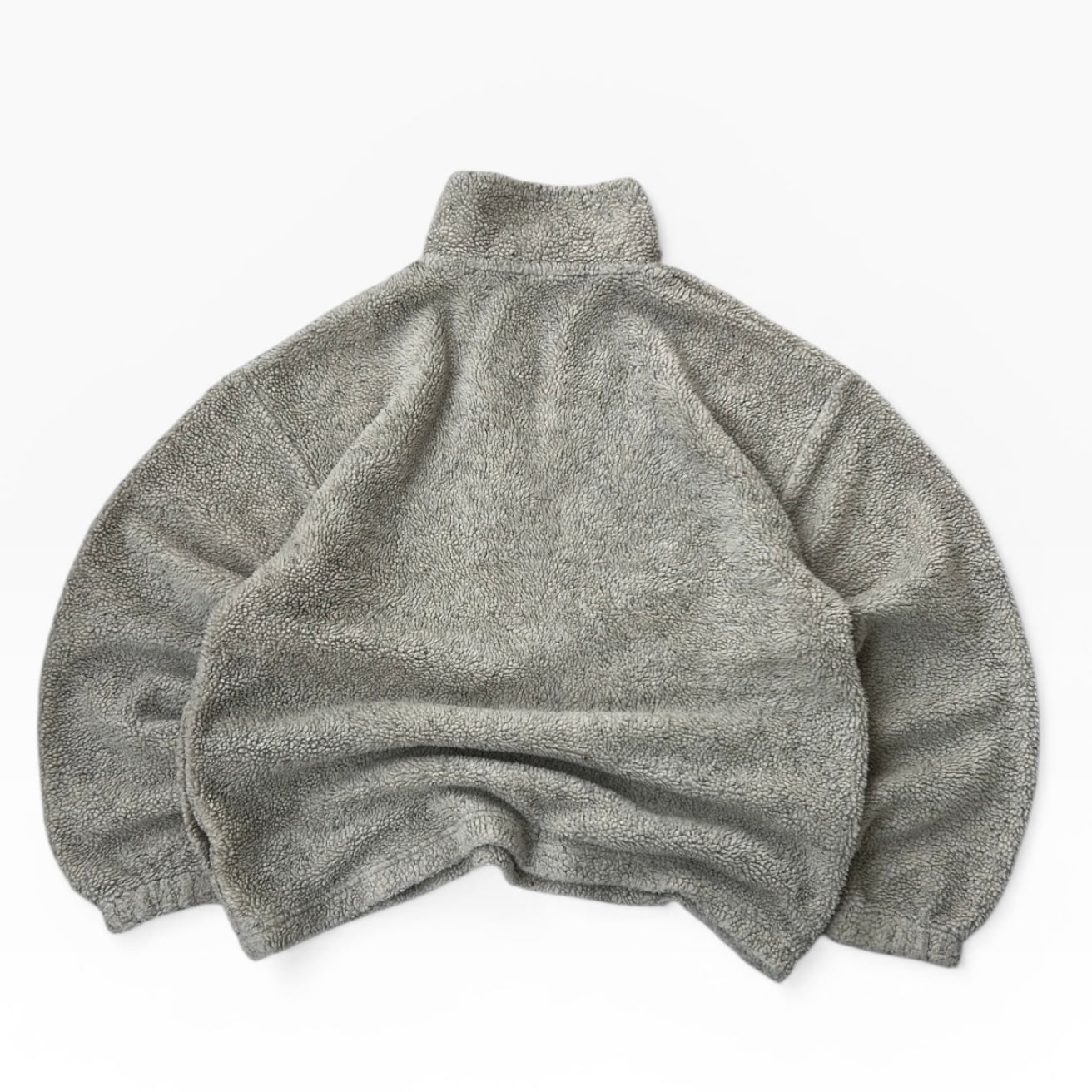 Light grey fuzzy 1/4 zip fleece