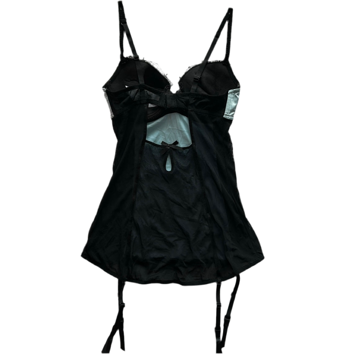 Baby Blue Satin x Lace trim Corset Top (Adjustable Strap)