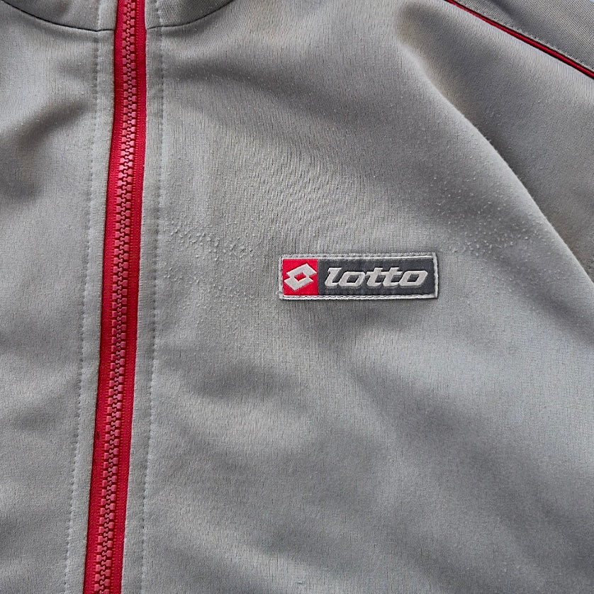 Lotto vintage grey x red details logo track jacket