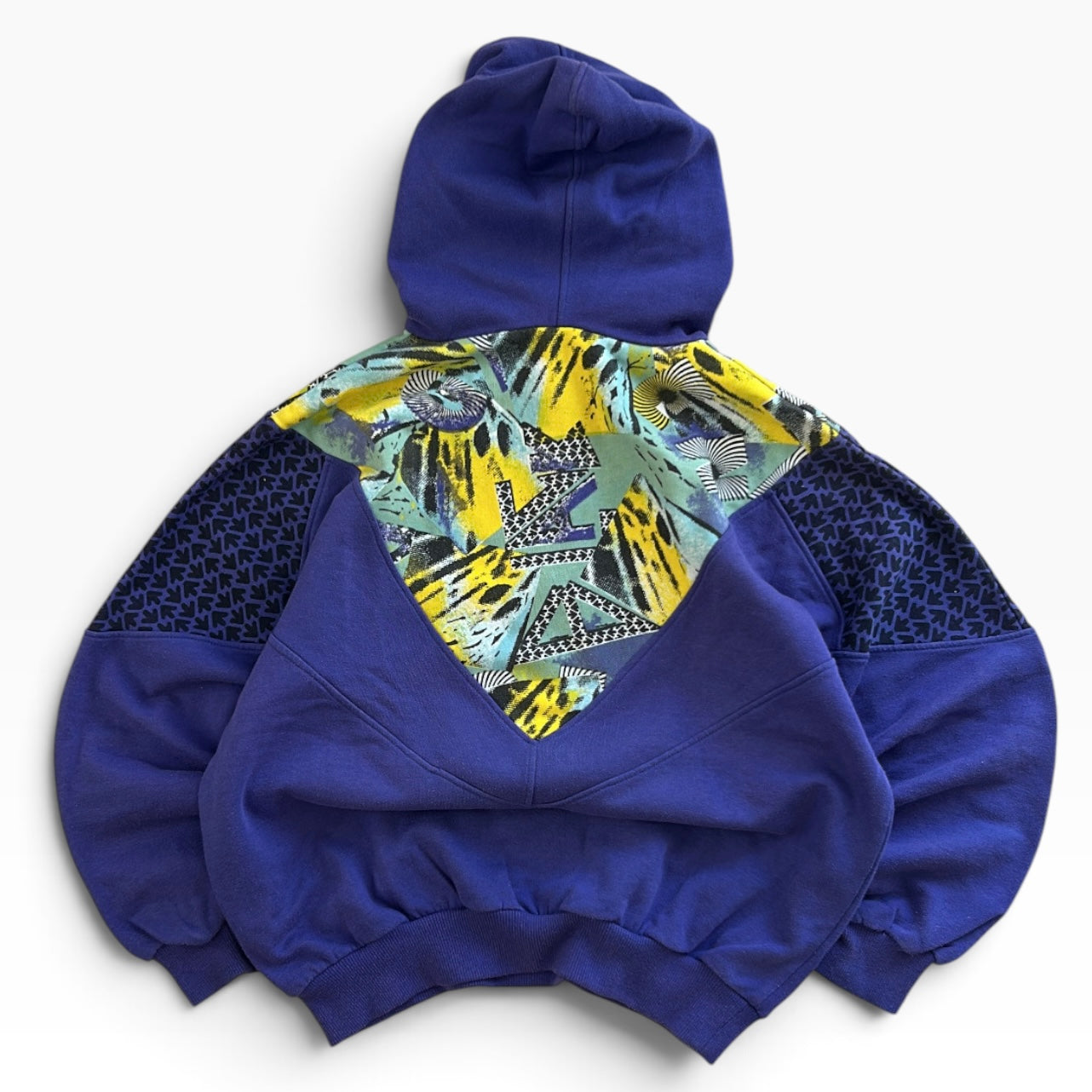 Patterned 1/4 zip hoodie