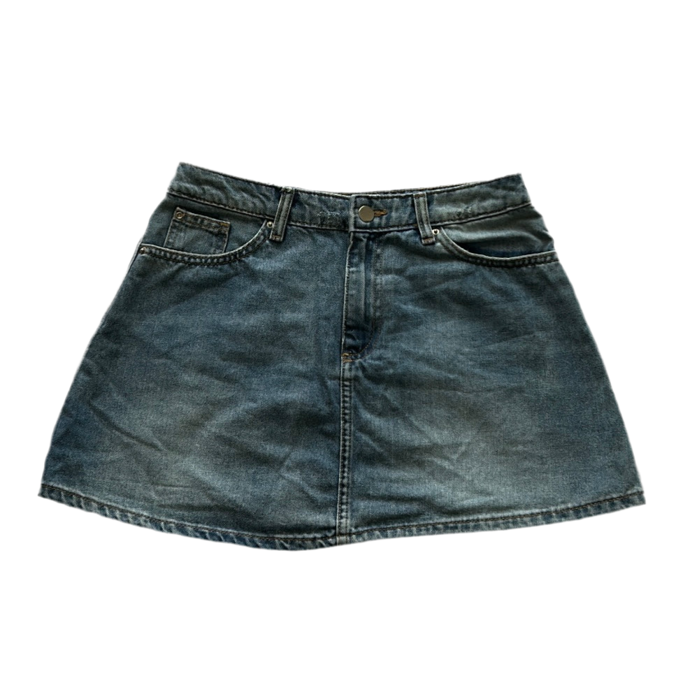 High-Waisted Denim Mini Skirt