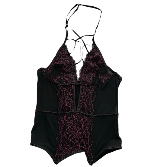 Lace Trim Halter Corset Style Top (Adjustable Strap)