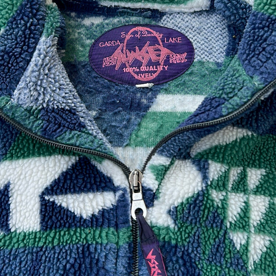 New sunset mark fuzzy full zip fleece adjustable