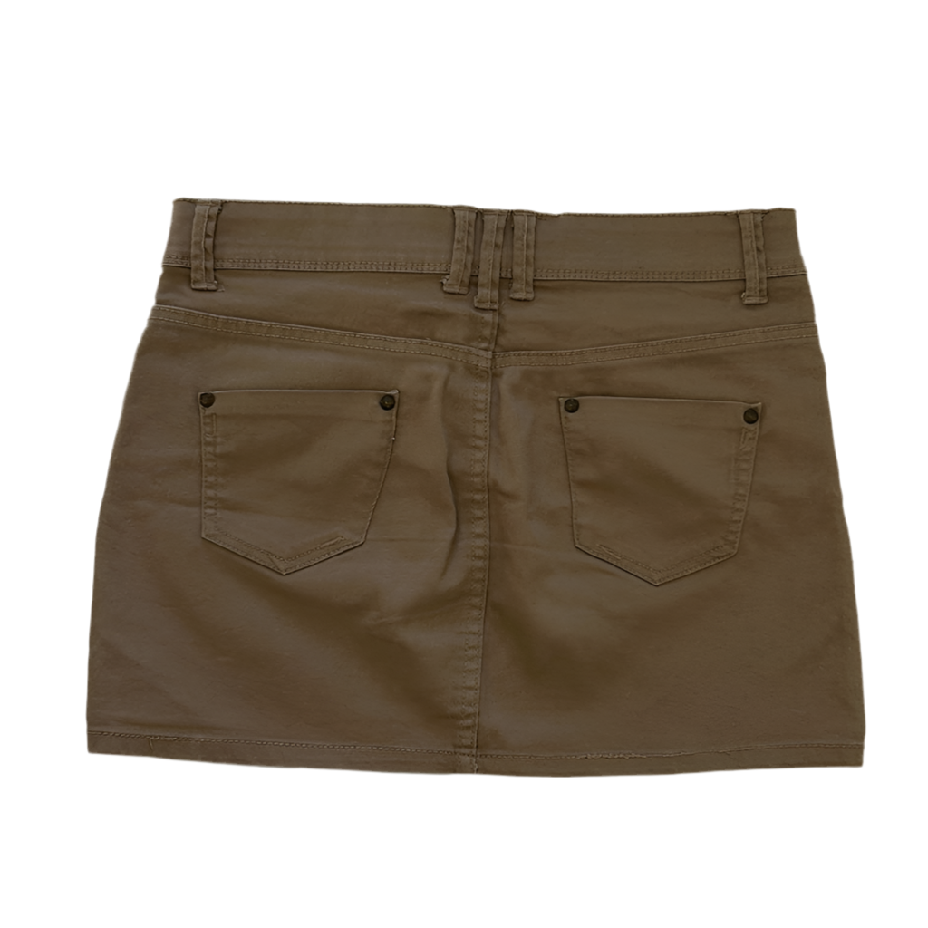 Terranova Mid-Waisted Elastic Denim Mini Skirt