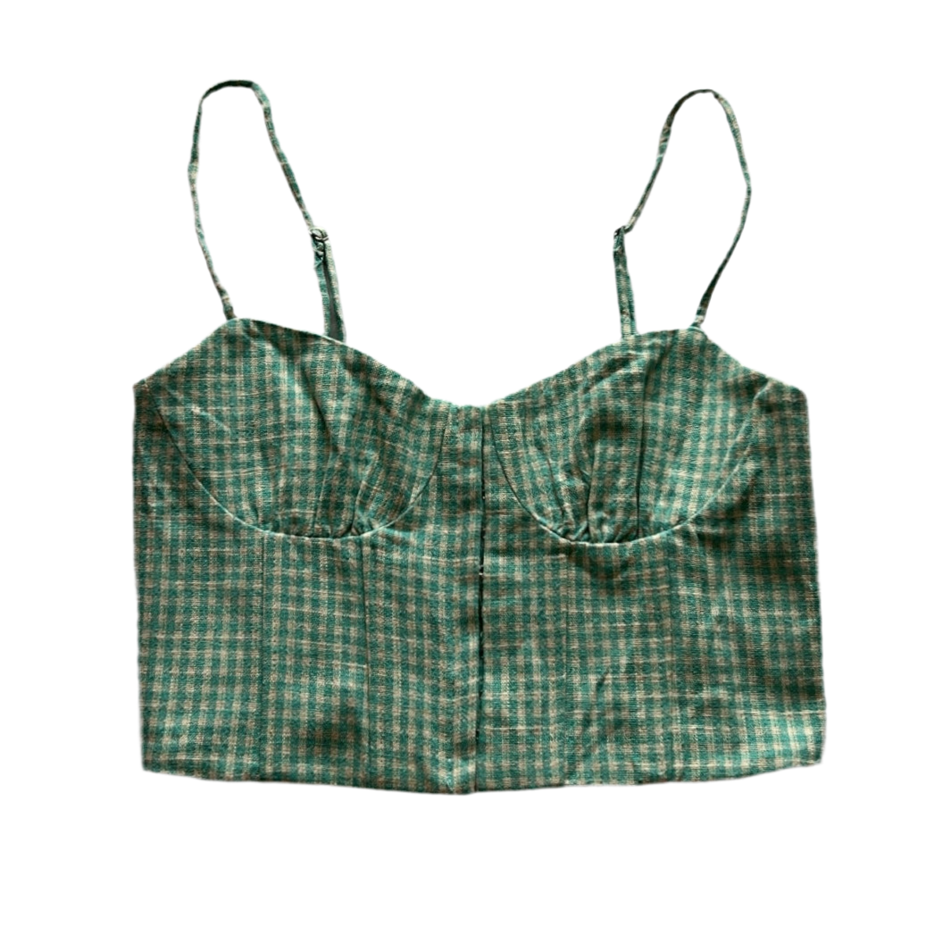 Bustier Checkered Cami Top (Adjustable strap)