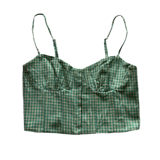 Bustier Checkered Cami Top (Adjustable strap)