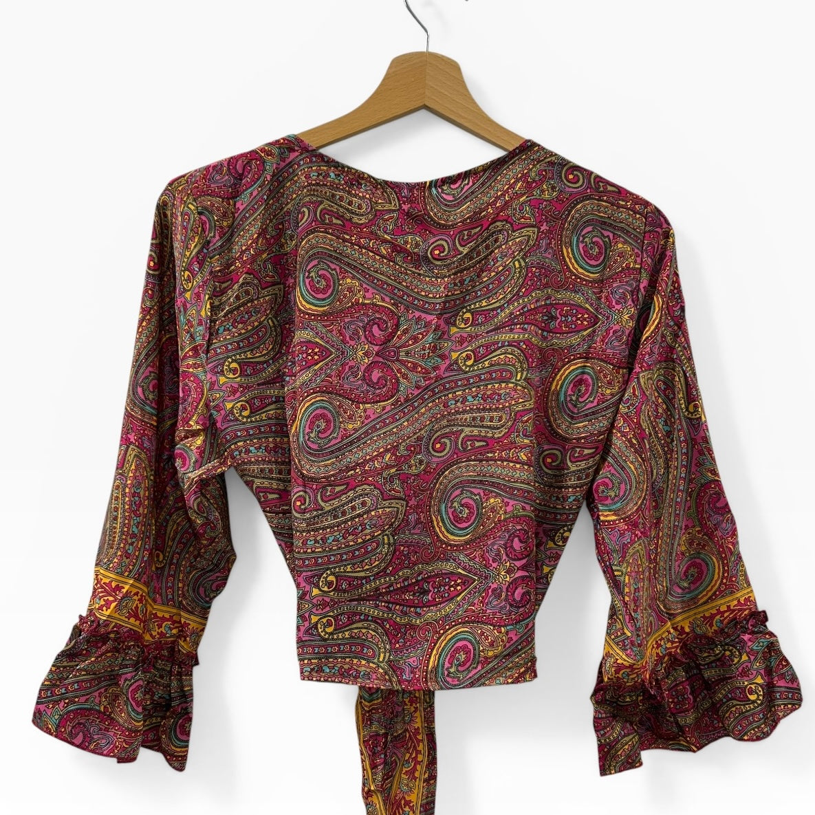 Dead stock retro warm tones coloublock tie top