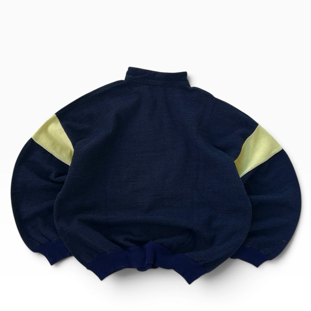 Navy x baby yellow 1/4 zip sweatshirt