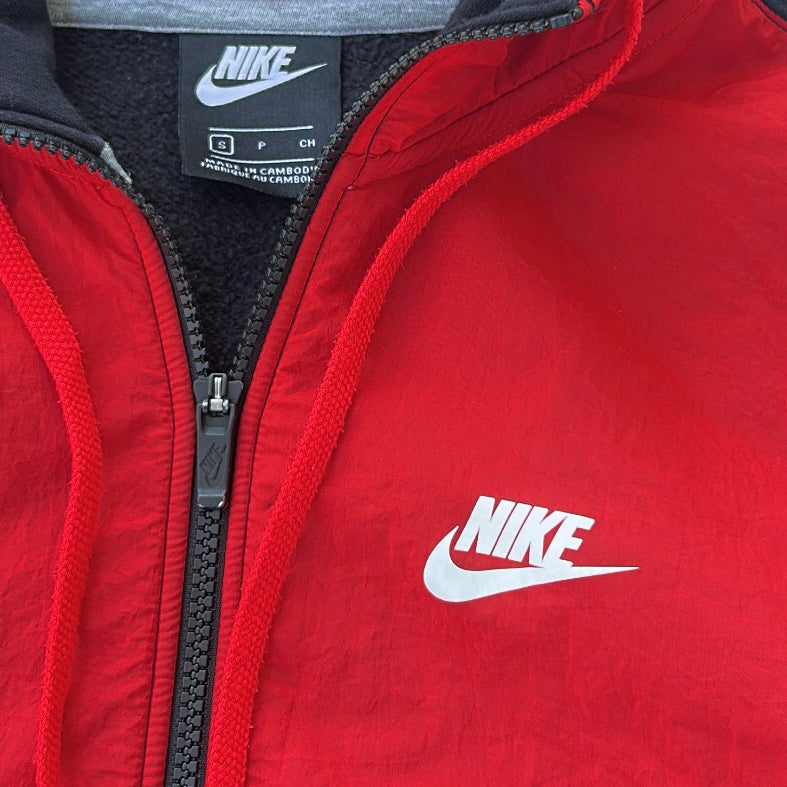 Nike black x red hooded jacket