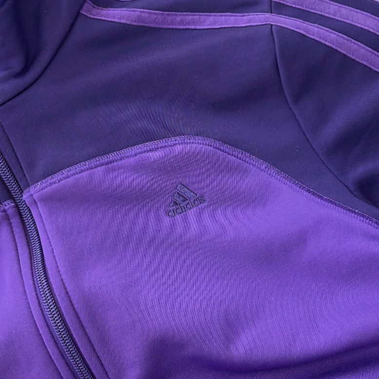 Adidas purple three stripe track jacket