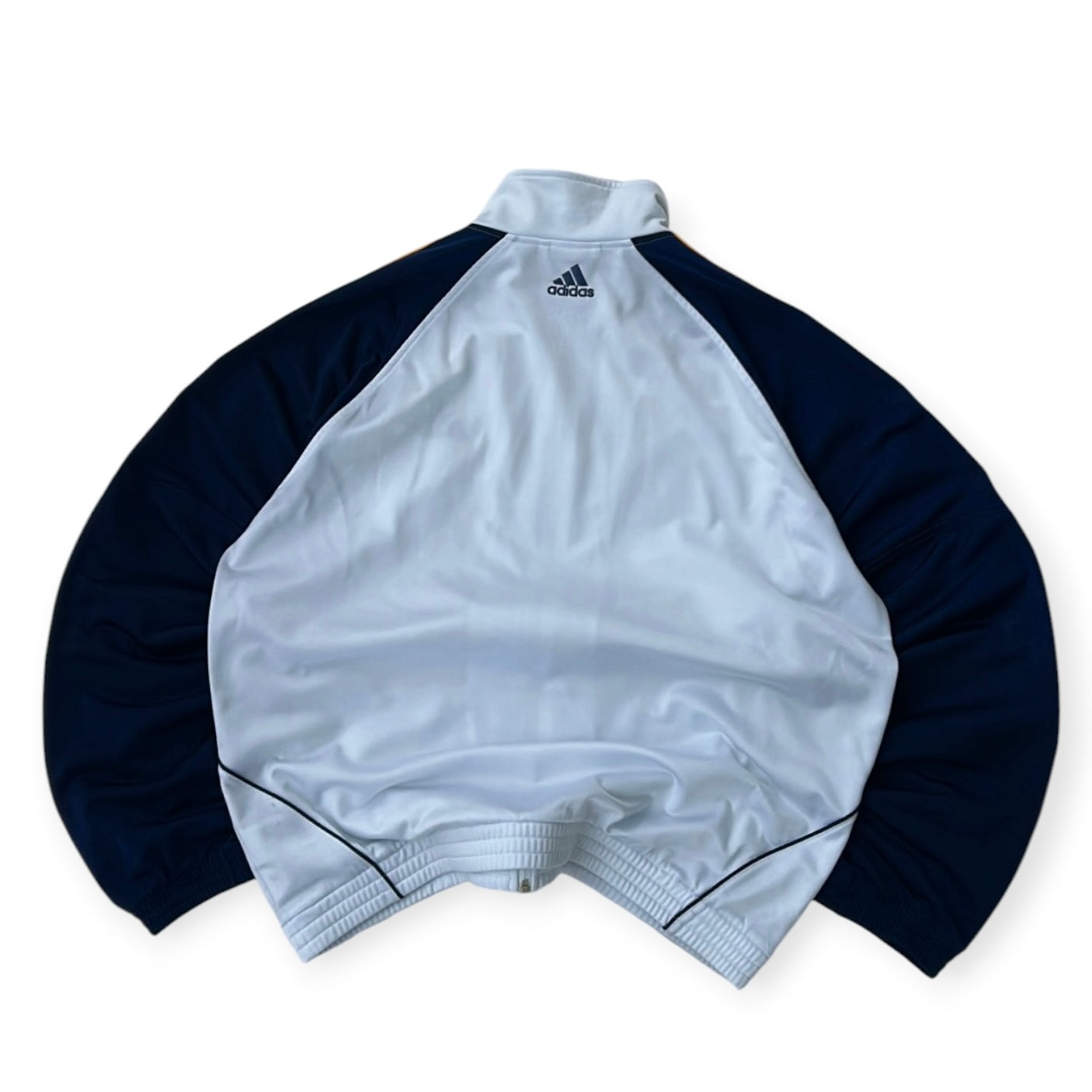 Adidas vintage three stripe yellow x navy jacket