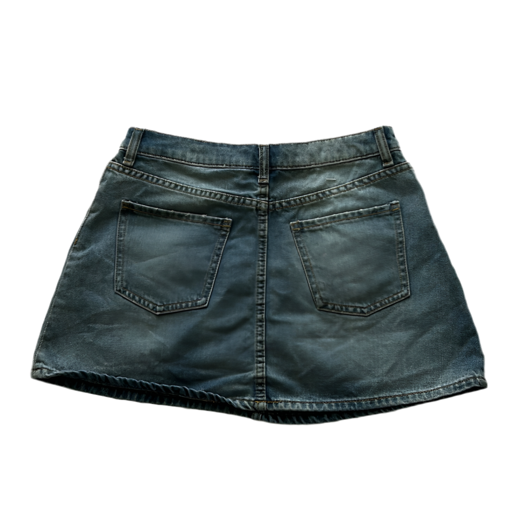 High-Waisted Denim Mini Skirt