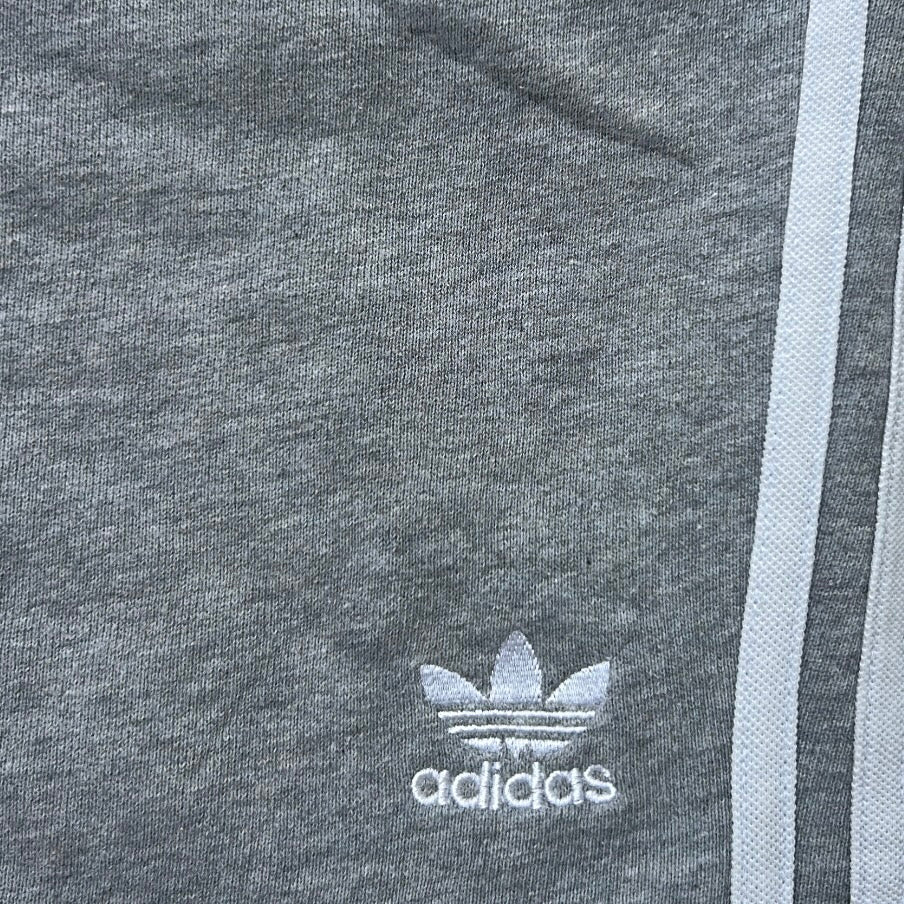Adidas grey three stripe shorts (Adjustable waist)