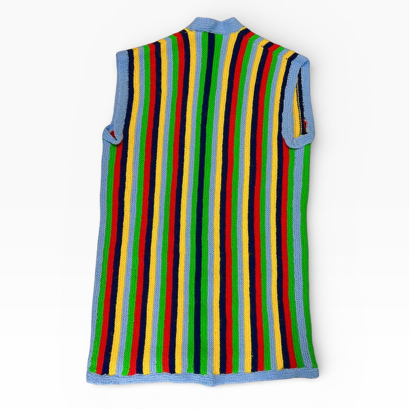 Colourful Knitted long vest button up cardigan
