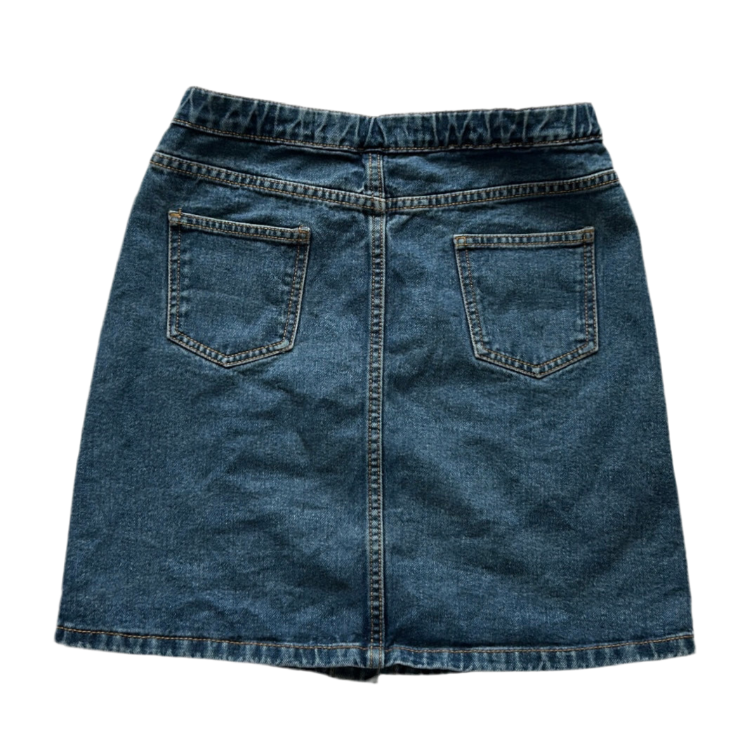 Button-Up Denim Mini Skirt