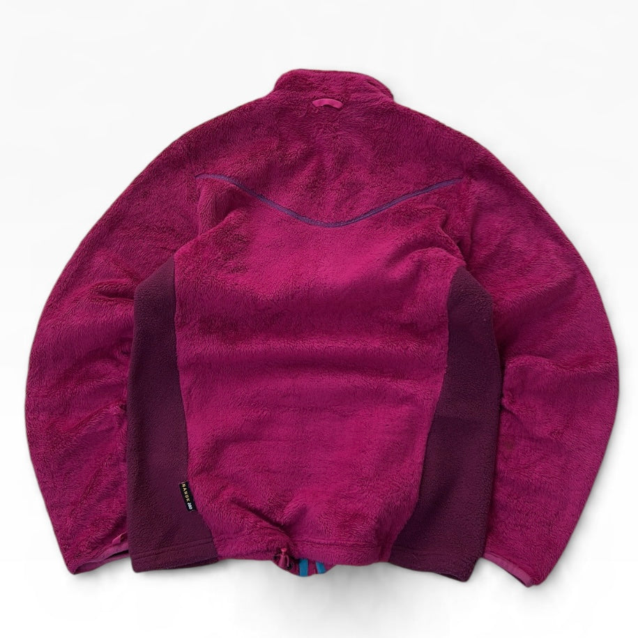 Jack Wholfskin fuzzy magenda adjustable fleece jacket
