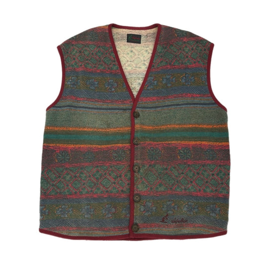 Colorful Vintage Button-Up Vest