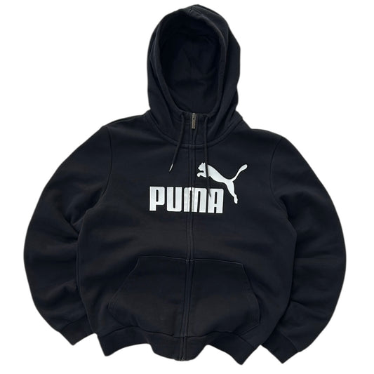 Puma Original Logo Black Hooded Full Zip Jacket