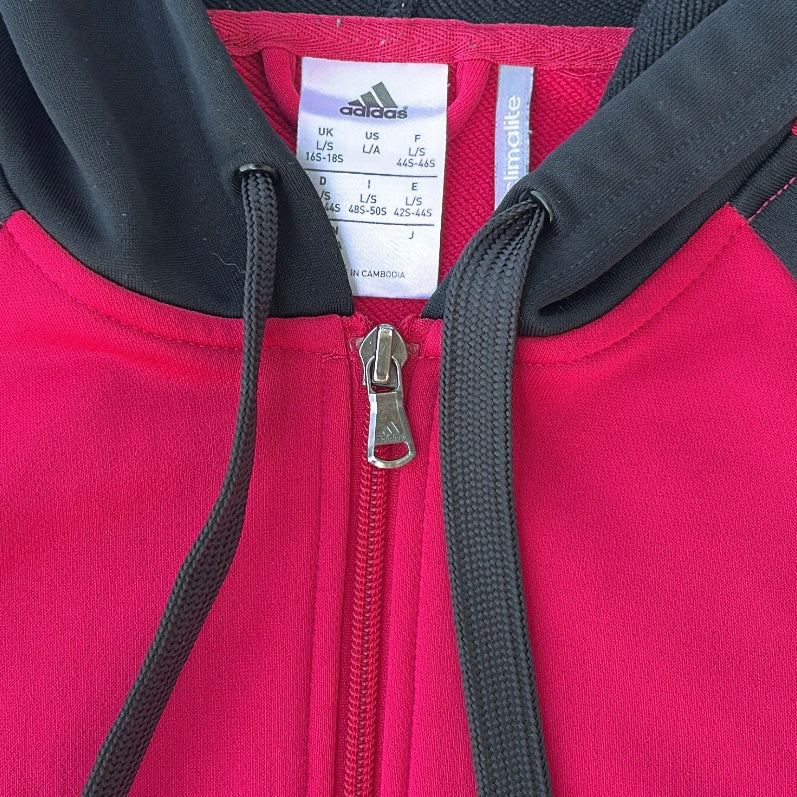 Adidas Vintage Hooded Hot Pink Zip-Up Jacket