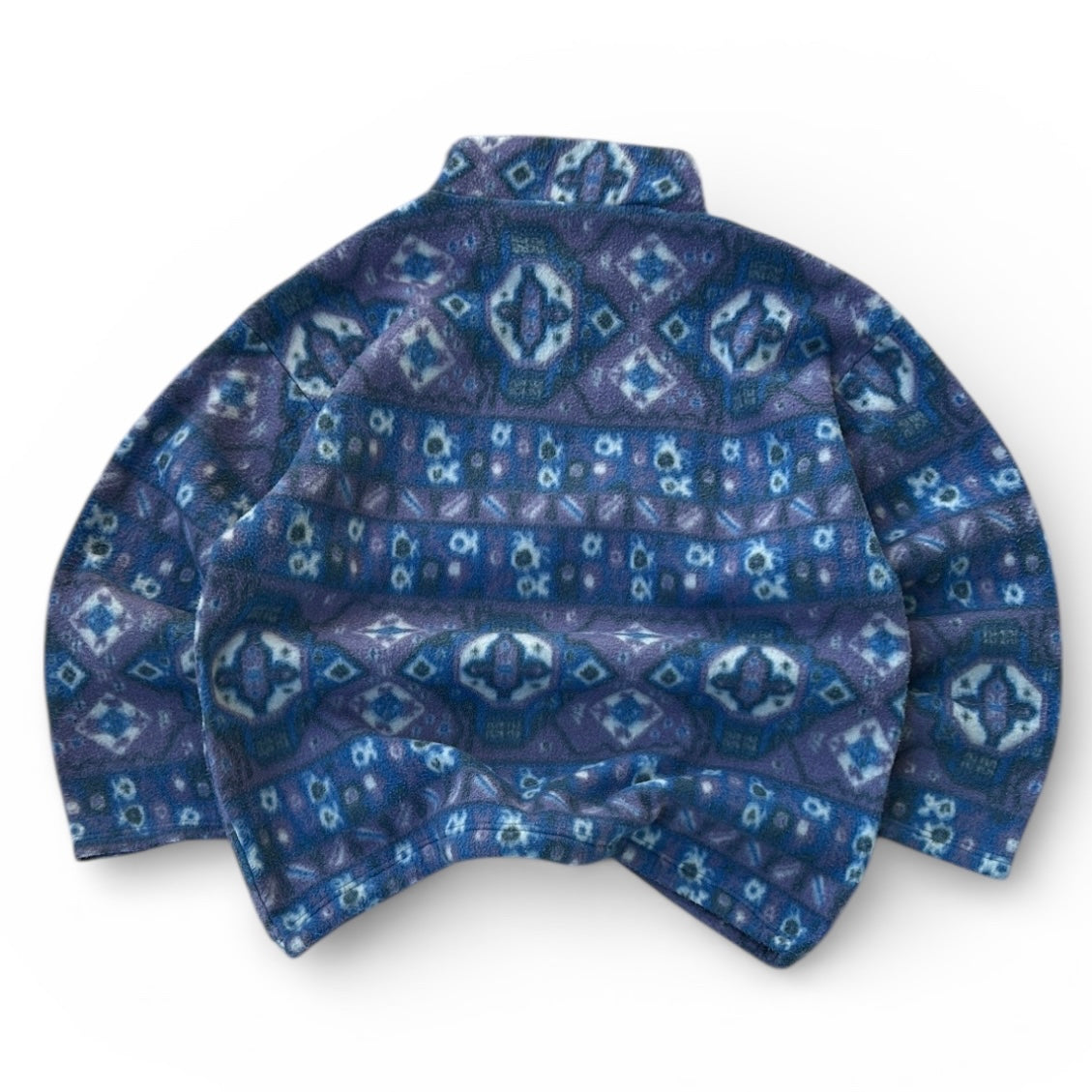 Vintage 1/4 Zip Crazy Pattern Adjustable Fleece