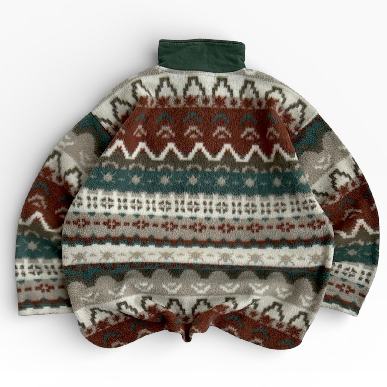 Vintage earthy tonned 1/4 Zip Patterned Fleece