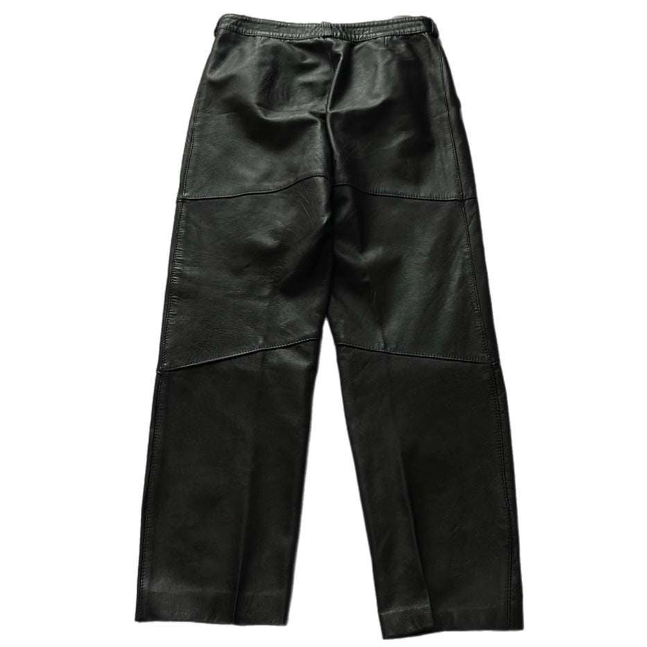 Pleated Leather Pants