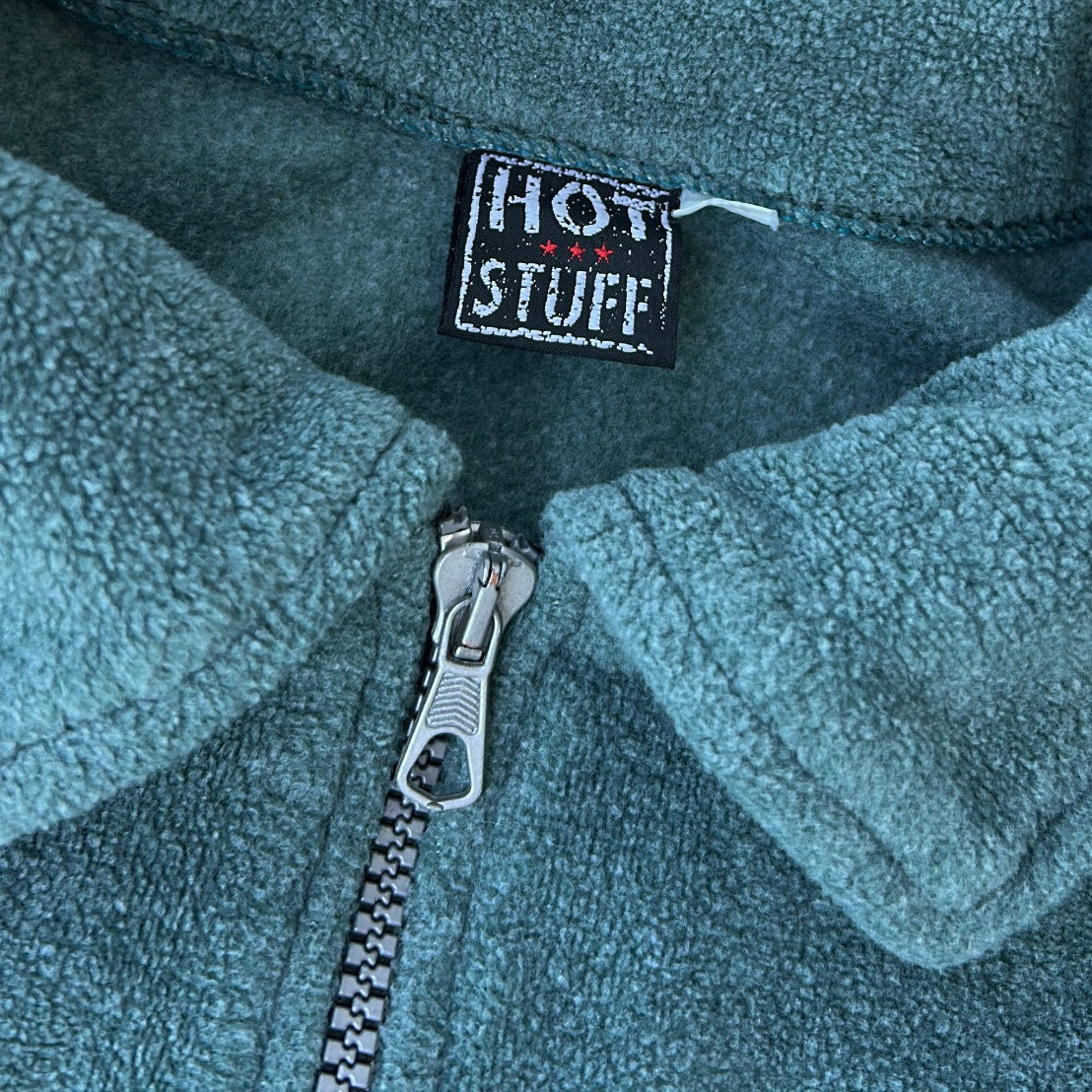 “Hotstuff” 90s Vintage Green 1/4 Zip Adjustable Fleece