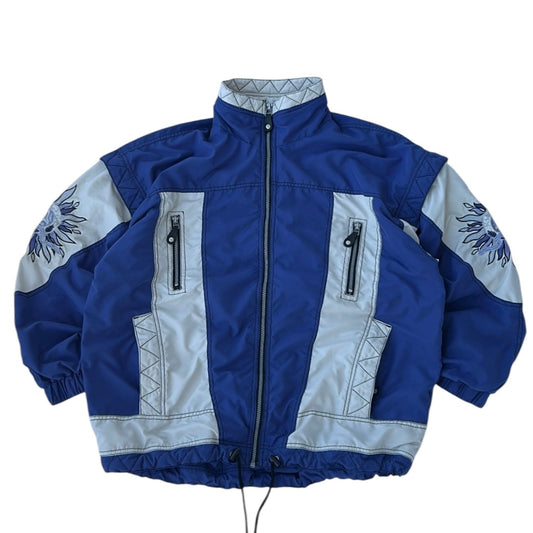 Vintage Purple x White Outdoor Jacket With Embroidered Designs