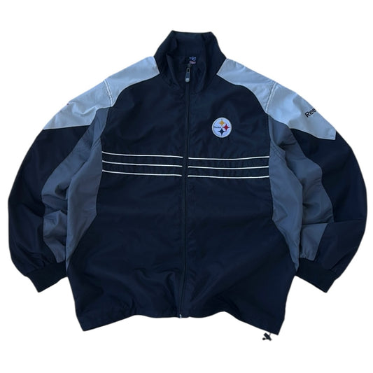 Vintage Reebok NFL Pittsburgh Steelers Jacket Navy/Gray – 90s Windbreaker