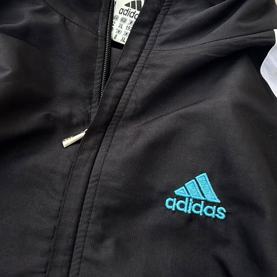 Adidas Blue x Black Embroidered Logo Light Jacket