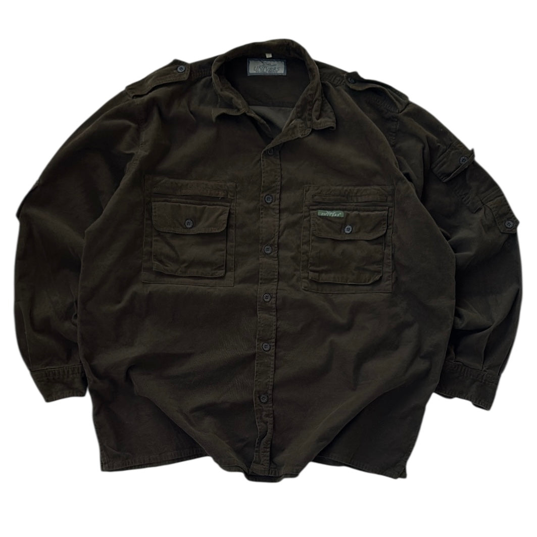 Vintage Universe all classic collection olive green corduroy Flannel OverShirt