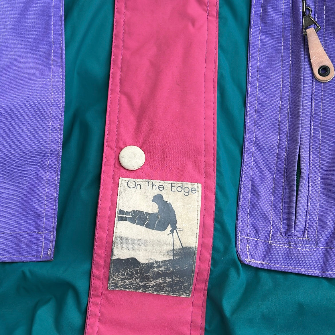 On the Edge Vintage Ski Full Zip Adjustable Jacket With Hidded Hoodie