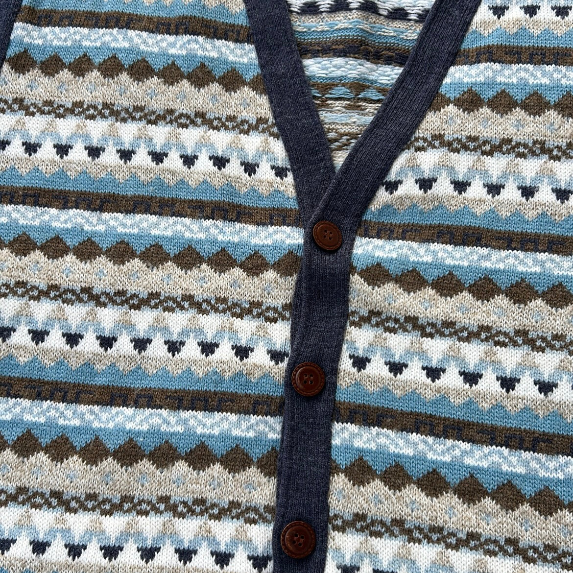 Henry Blues Wool Button Up Vest Top