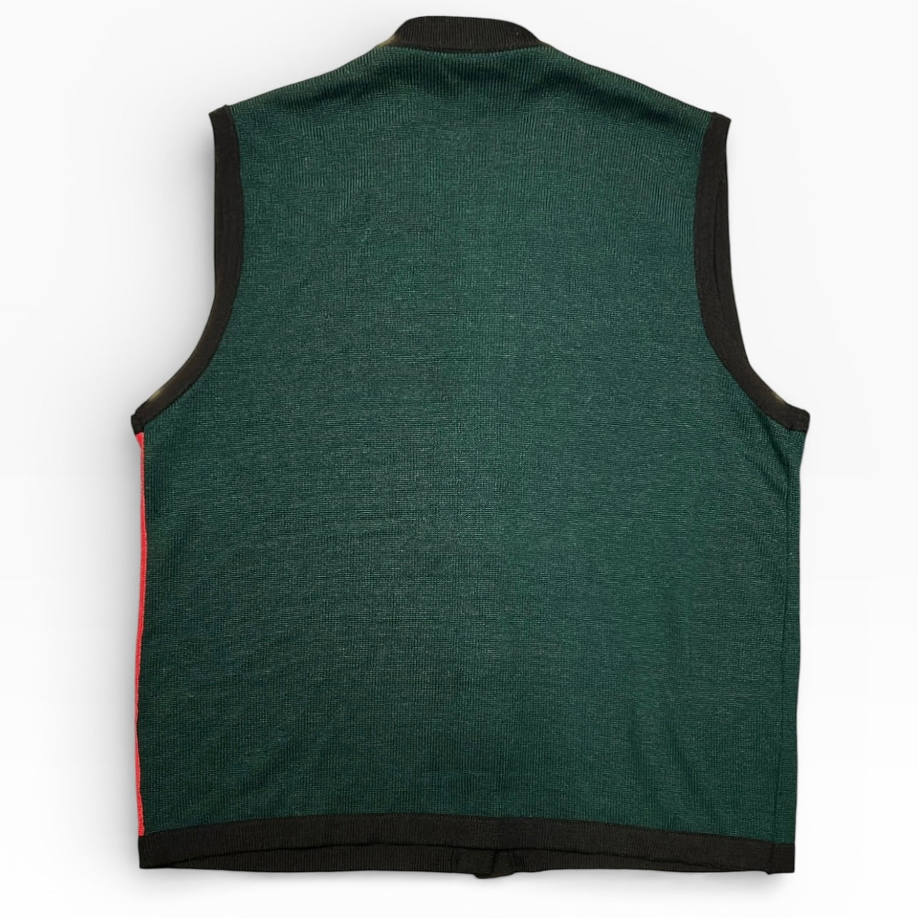 Green x Red button up vest cardigan