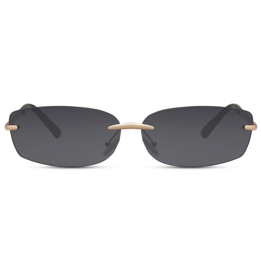The Drew – Square Black x Metallic Retro Sunglasses