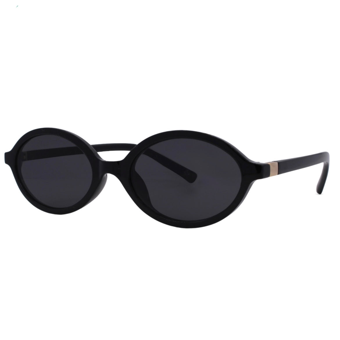The Audrey Black 90s Oval Sunglasses